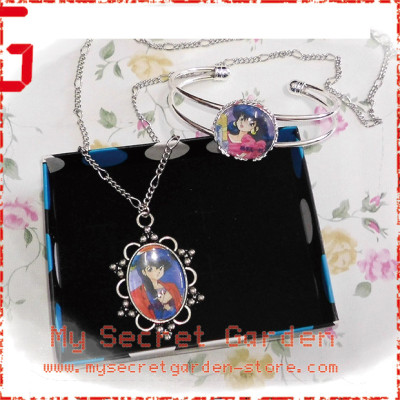Maison Ikkoku めぞん一刻 Kyoko Otonashi anime Cabochon Necklace and Bracelet Set Maison Ikkoku めぞん一刻 Kyoko Otonashi anime Cabochon Necklace and Bracelet Set